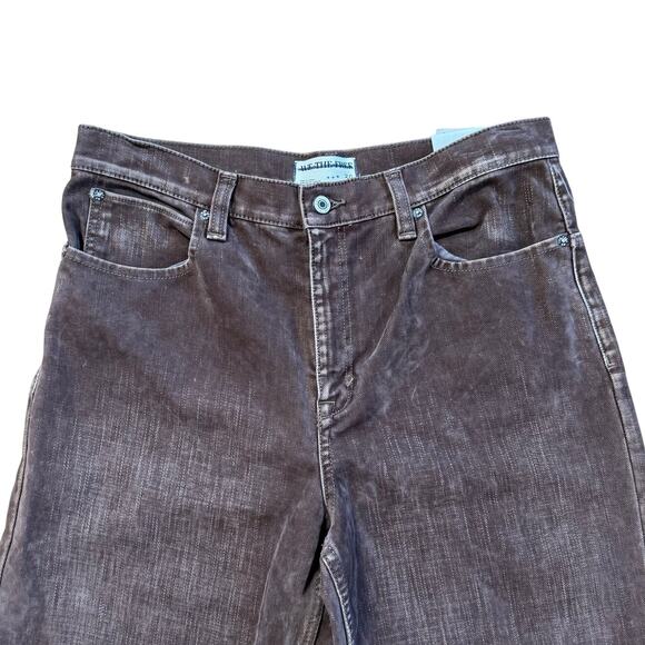 FREE PEOPLE Tinsley Baggy High Rise Flocked Jeans / Chocolate Brown SZ 30 - Picture 5 of 15